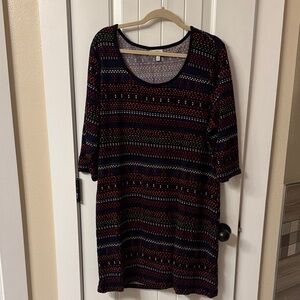 Women's Navy and Red Midi Dress